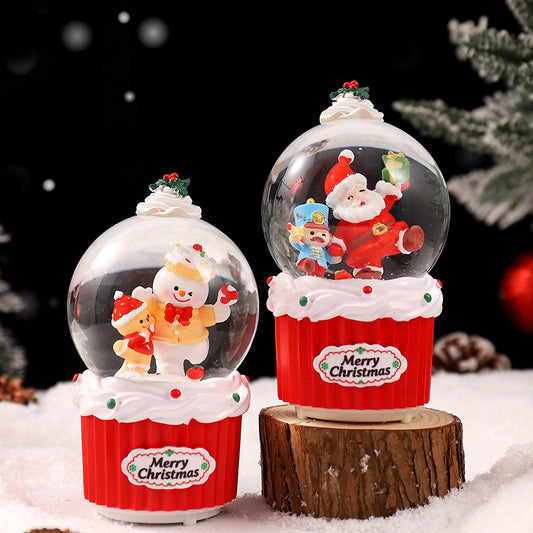 Große leuchtende Weihnachtsschneekugel für den Tisch