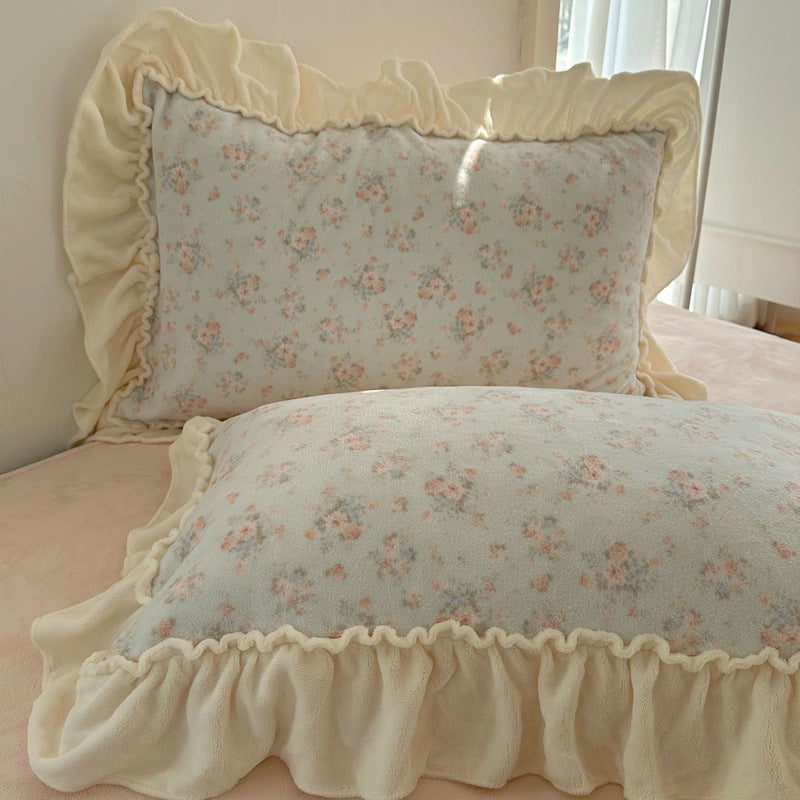Milchfaser-Fleece Bettwäsche-Set, florales Design