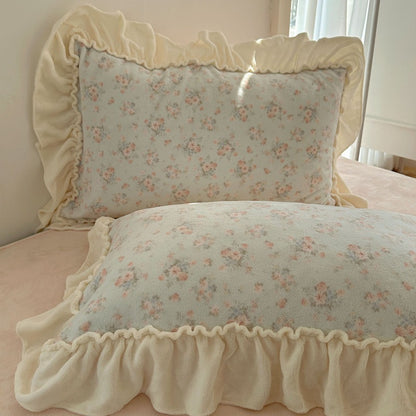 Milchfaser-Fleece Bettwäsche-Set, florales Design