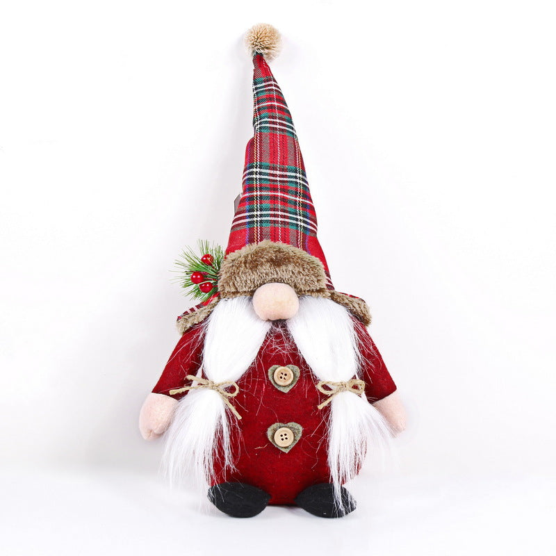 Dekorative Weihnachts-Wichtelfigur, sitzend, 35 cm