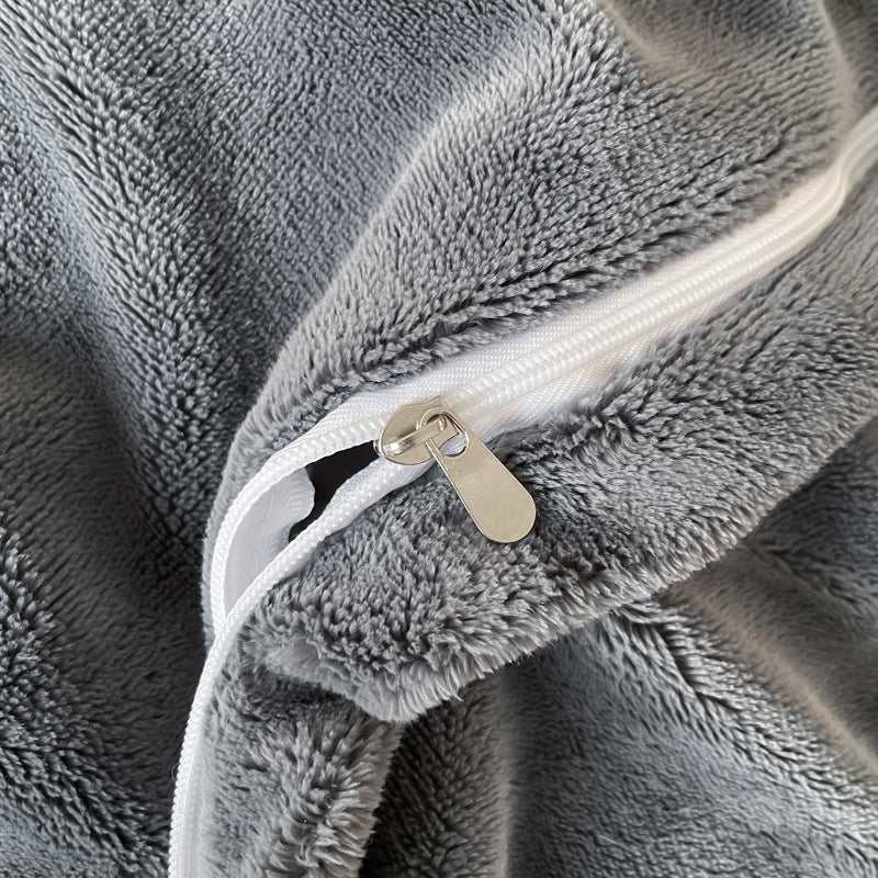 Flauschiges Bettwäsche-Set, Milchfaser-Fleece, Blumenmuster