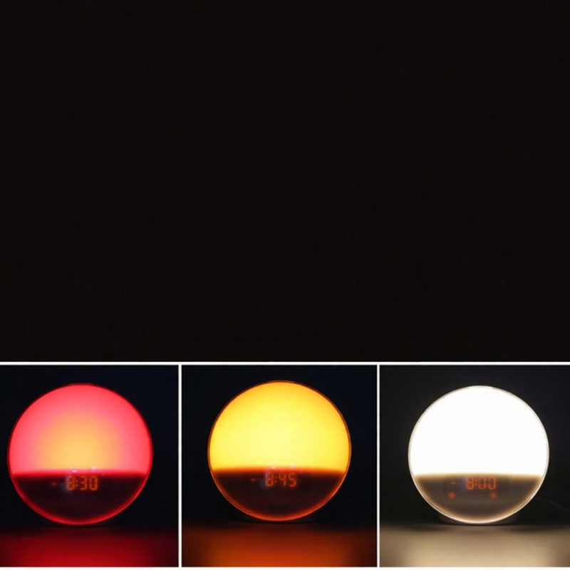 LED-Sonnenaufgangs-Wecker mit Nachtlicht und Farbwechsel