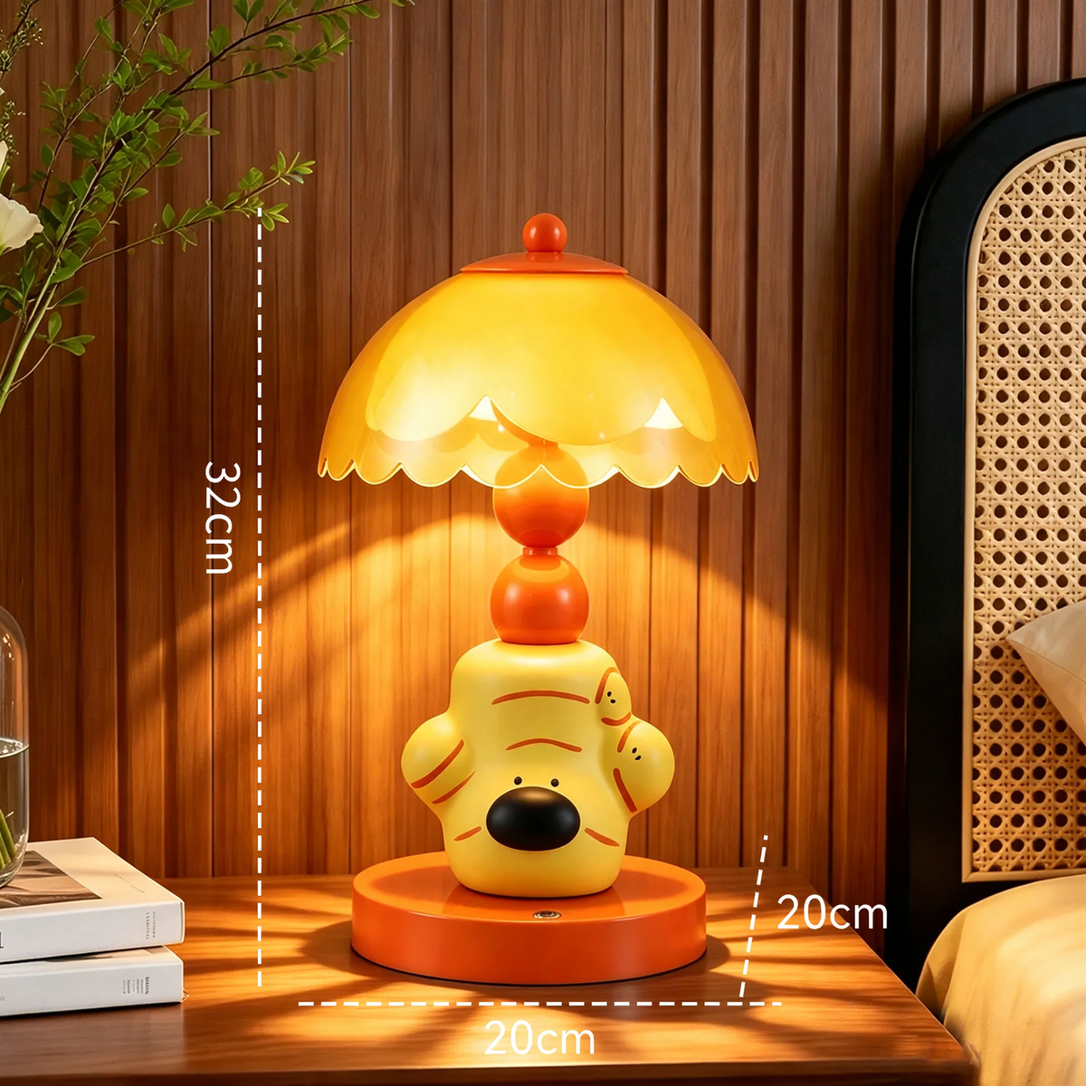 Ingwer-Hund Tischlampe, ABS, gelb, Farbwechsel