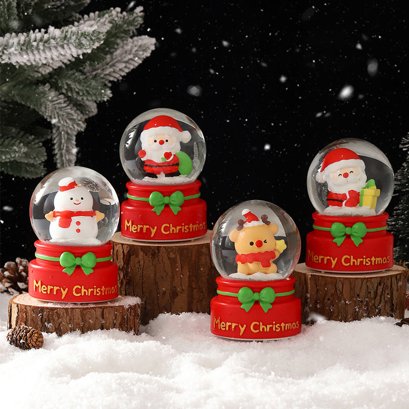 Dekorative Weihnachtskugel mit Licht und Schneeeffekt