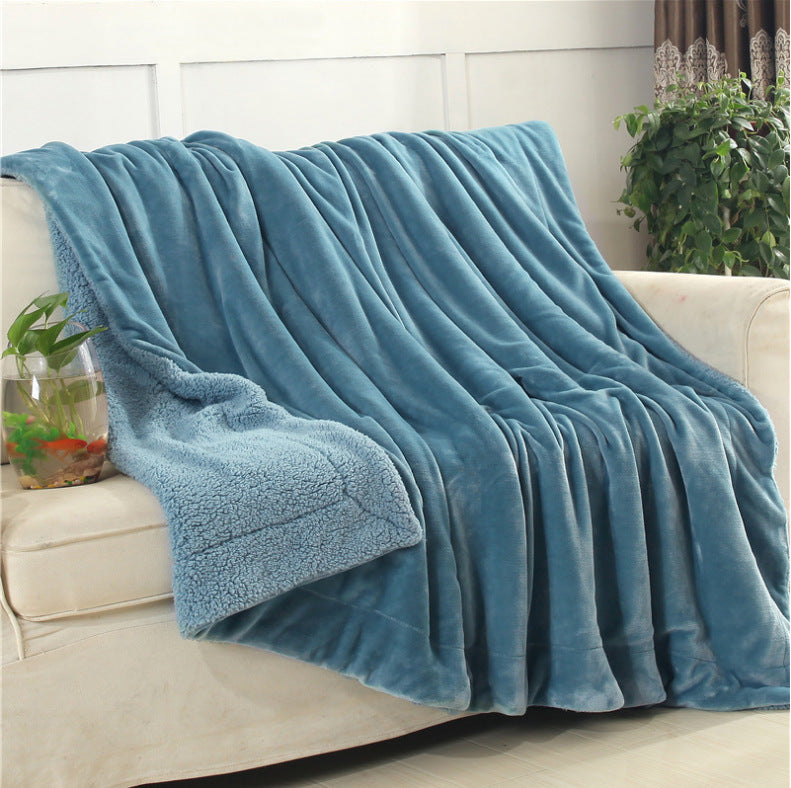Doppellagige Lammfleece-Wohndecke, extra warm