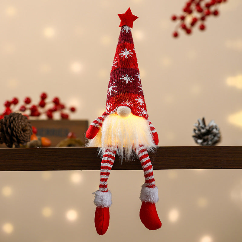 Weihnachts-Wichtelfigur mit LED-Beleuchtung und Sternenmütze