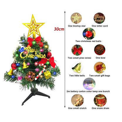 Mini-Weihnachtsbaum-Set mit Beleuchtung und Schmuck