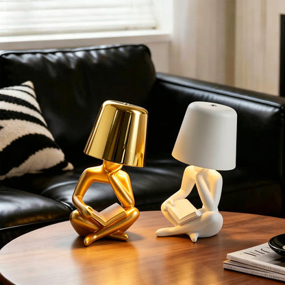 Abstrakte Lesefigur Tischlampe