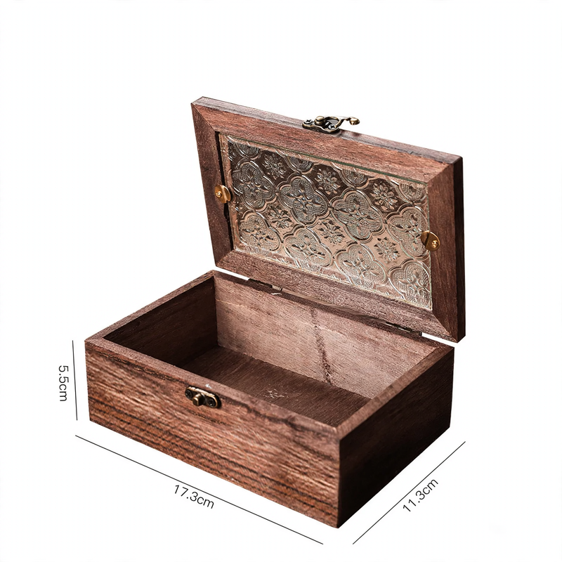 Holz-Glastablett mit Hawthorn-Muster, europäisch