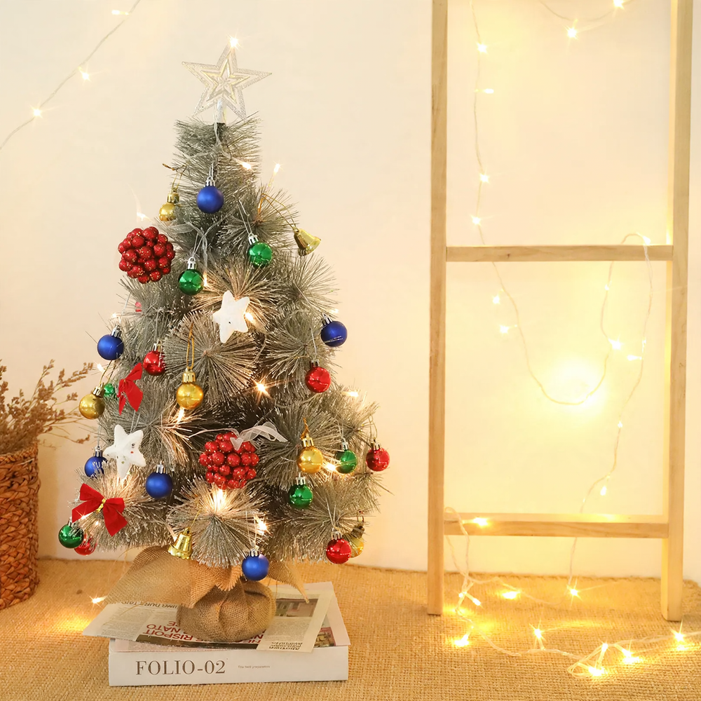 Mini-Weihnachtsbaum aus Kiefernnadeln, 60 cm, beleuchtet