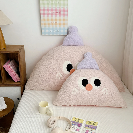 Kuschelkissen aus Lammfell-Fleece, Cartoon-Design