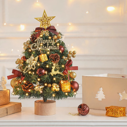 Dekorativer Tisch-Weihnachtsbaum mit Holzständer