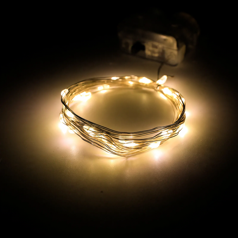 LED-Kupferdraht-Lichterkette mit Batteriebox