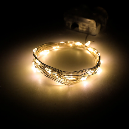 LED-Kupferdraht-Lichterkette mit Batteriebox