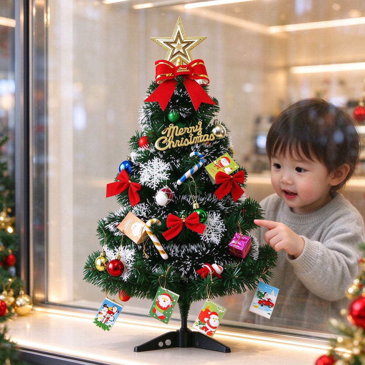 60 cm Mini-Weihnachtsbaum-Set für DIY-Dekoration