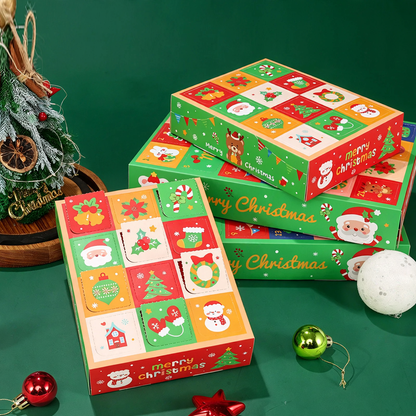 Weihnachts-Countdown-Geschenkbox aus Karton