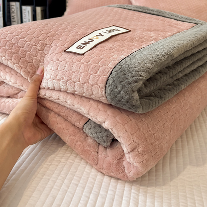 Doppelseitige Milchfaser-Fleece-Decke, warm und flauschig