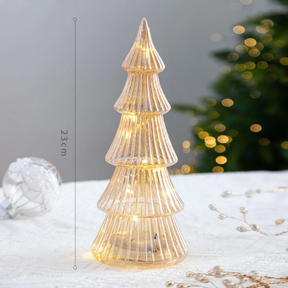 Weihnachtsbaum-Dekoration aus Glas, beleuchtet