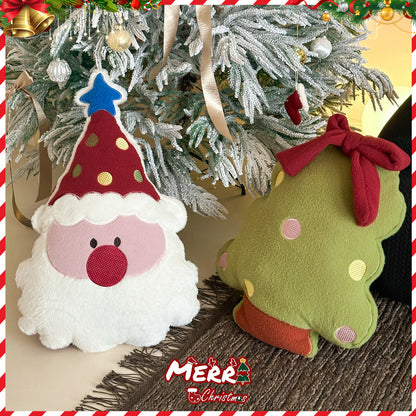 Weihnachts-Dekokissen aus Wollplüsch