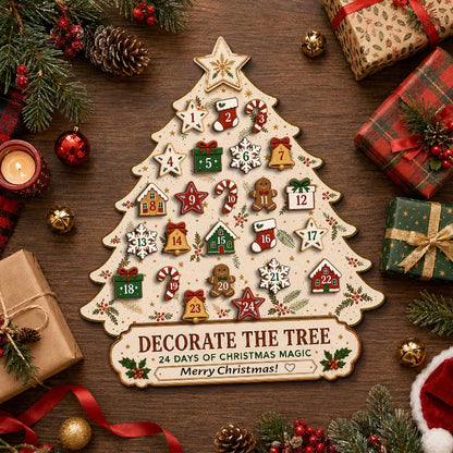 DIY-Adventskalender aus Holz zum Aufhängen