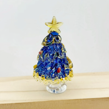 Mini-Weihnachtsbaum aus Glas, dekorative Tischfigur