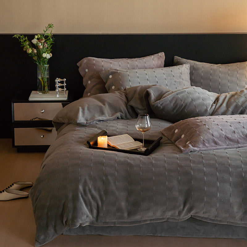 Milchfaser-Fleece Bettwäsche-Set, doppelseitig