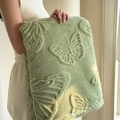 Elegante Flanell-Decke mit Schmetterlings-Jacquard