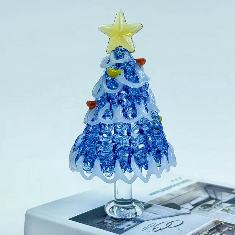 Mini-Weihnachtsbaum aus Glas, dekorative Tischfigur