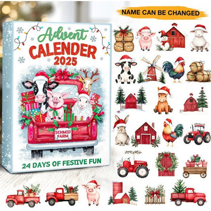 Adventskalender mit Acryl-Dekoration im minimalistischen Stil