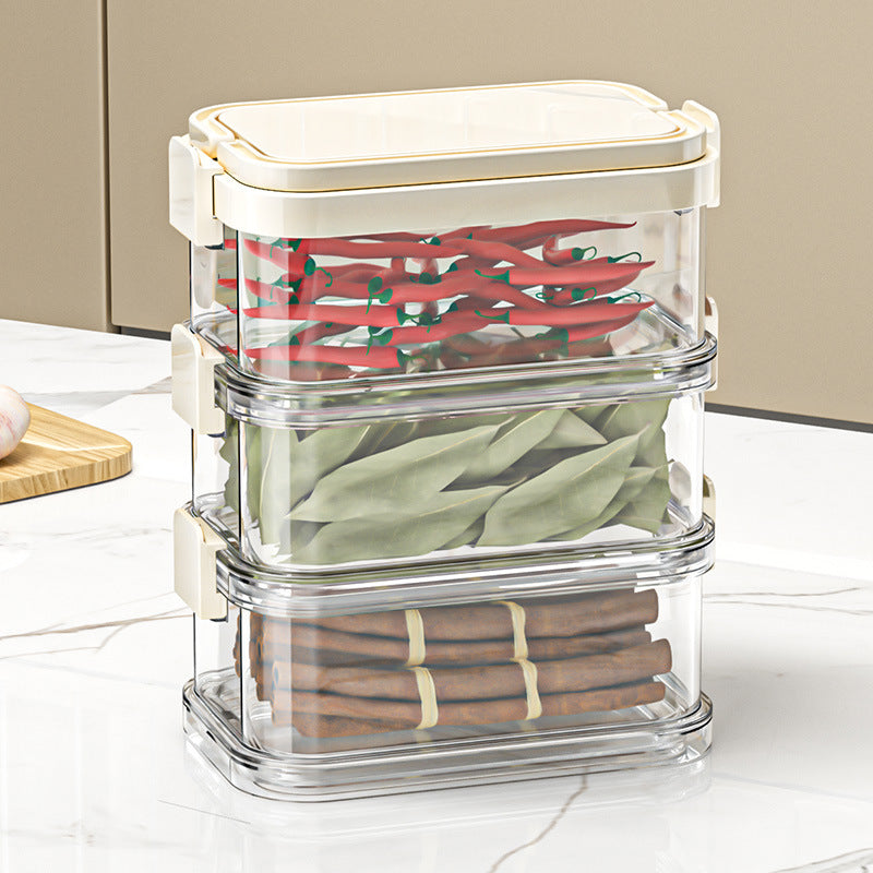 Stapelbare Gewürzbox mit Griff, 301–500 ml