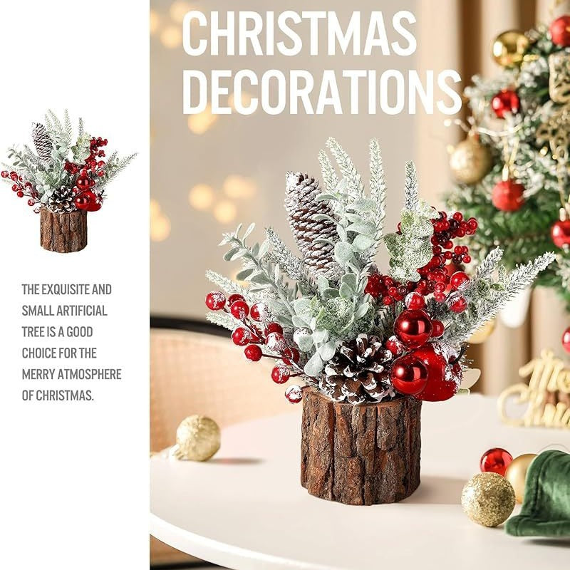 Mini-Weihnachtsbaum im Holzfass-Design