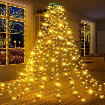 LED-Weihnachtsbaum-Lichterkette mit Stern