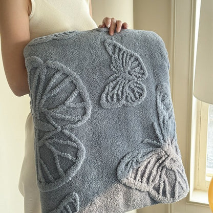 Elegante Flanell-Decke mit Schmetterlings-Jacquard