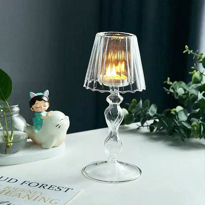 Dekorativer Kerzenhalter aus Borosilikatglas