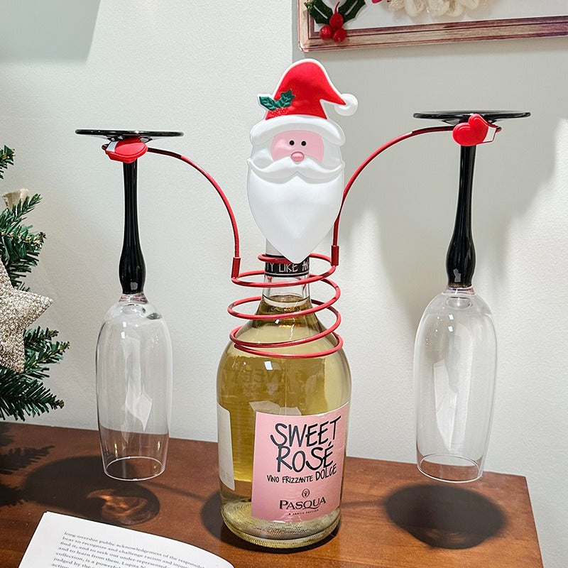 Weihnachtliche Weinflaschenhalter aus Metall