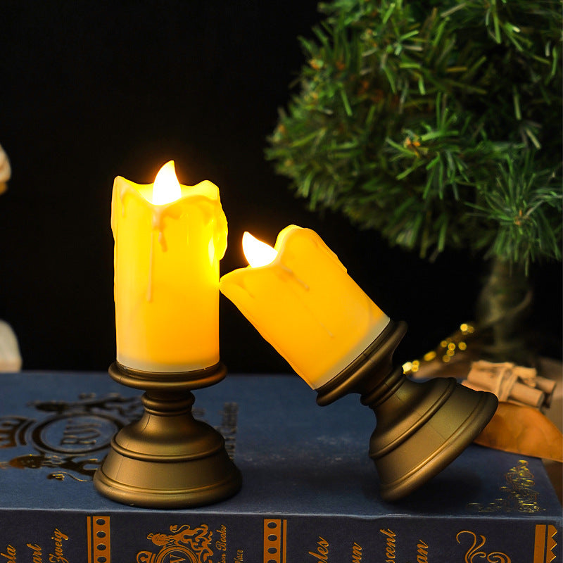 LED-Kerze mit Tropfenoptik im Vintage-Stil