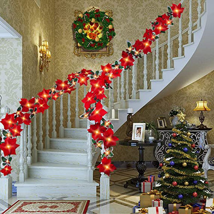 LED-Lichterkette mit Weihnachtssternen