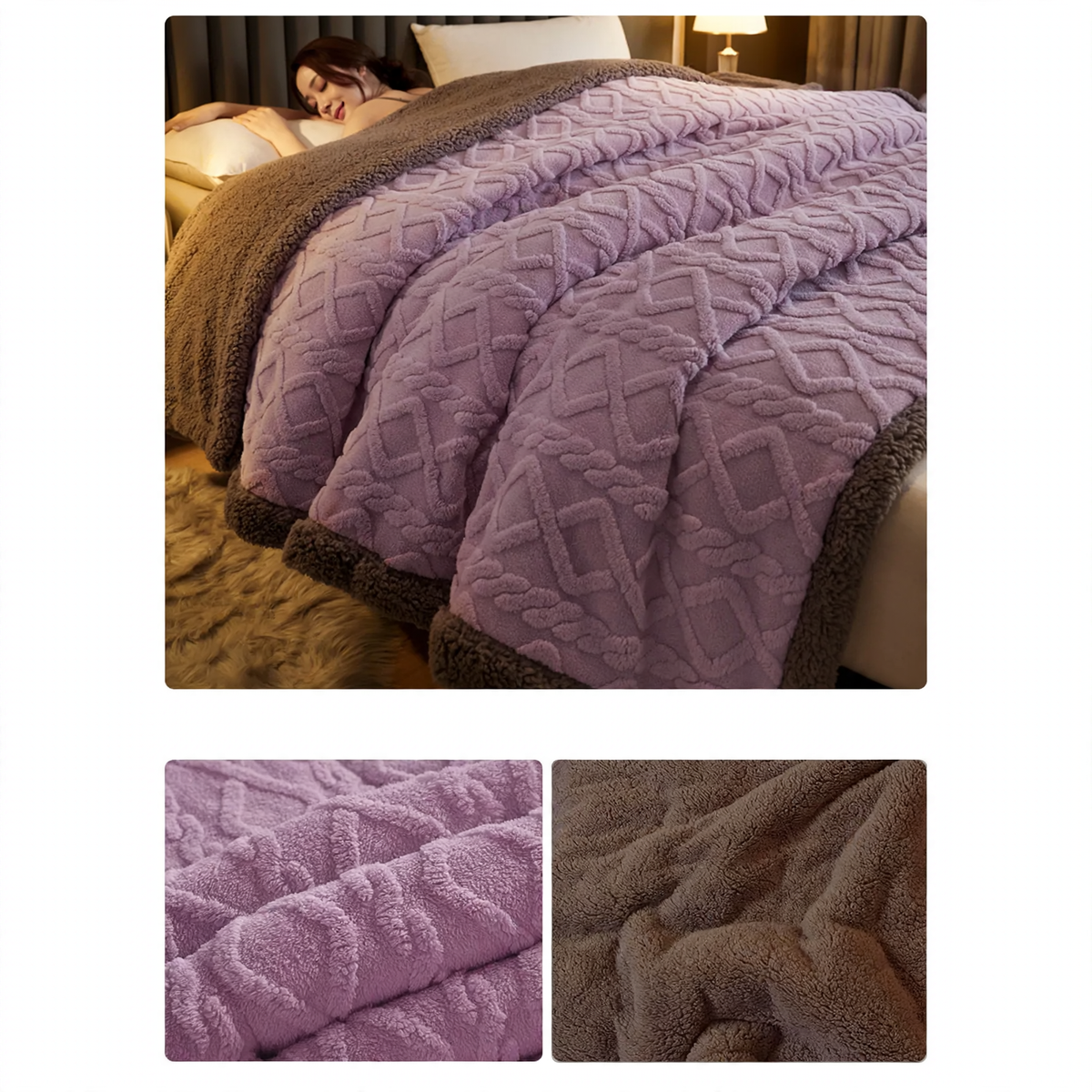Flauschige Flanell-Wohndecke, gestreift, verschiedene Größen