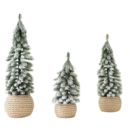 Mini-Weihnachtsbaum mit Beflockung, PE, Tischdekoration