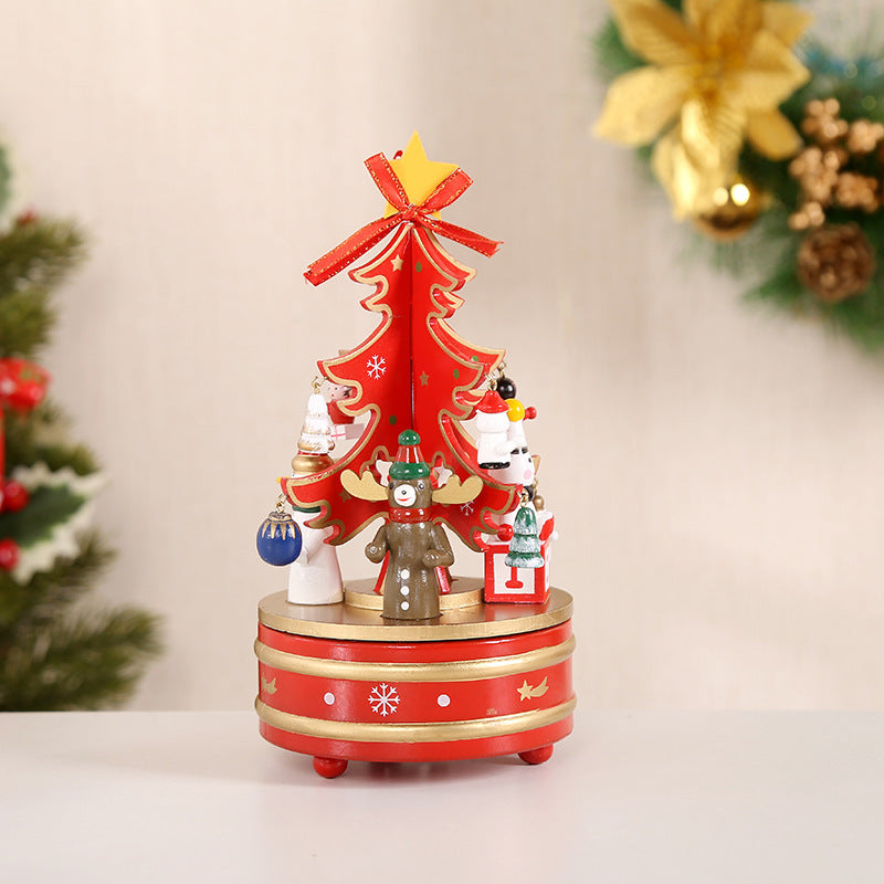 Dekorative Weihnachtsbaum-Spieluhr aus Holz