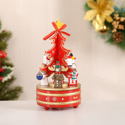 Dekorative Weihnachtsbaum-Spieluhr aus Holz