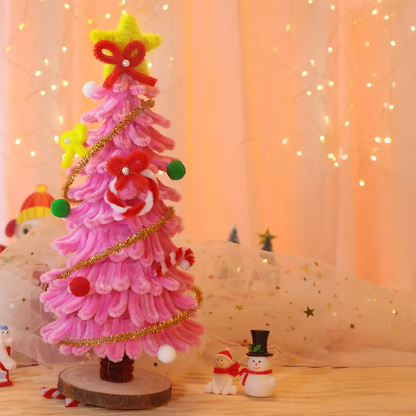 DIY Weihnachtsbaum-Bastelset mit Holzsockel