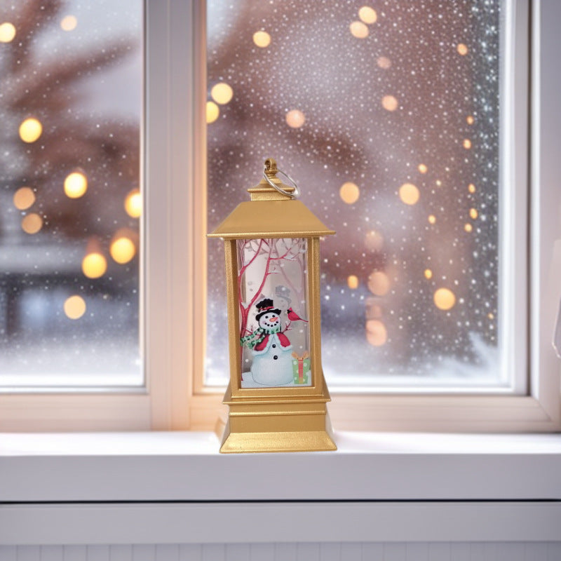 Dekorative LED-Laterne mit weihnachtlichem Motiv