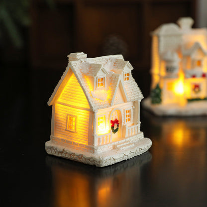 Beleuchtetes Miniatur-Schneehaus aus Kunstharz