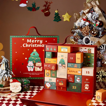 Weihnachts-Countdown-Geschenkbox, 24 Fächer