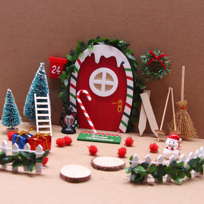 Miniatur-Elfen-Tür-Set mit Regenbogen-Design