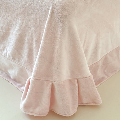 Milchfaser-Fleece Bettwäsche-Set, winterwarm, mit Spitzenbesatz