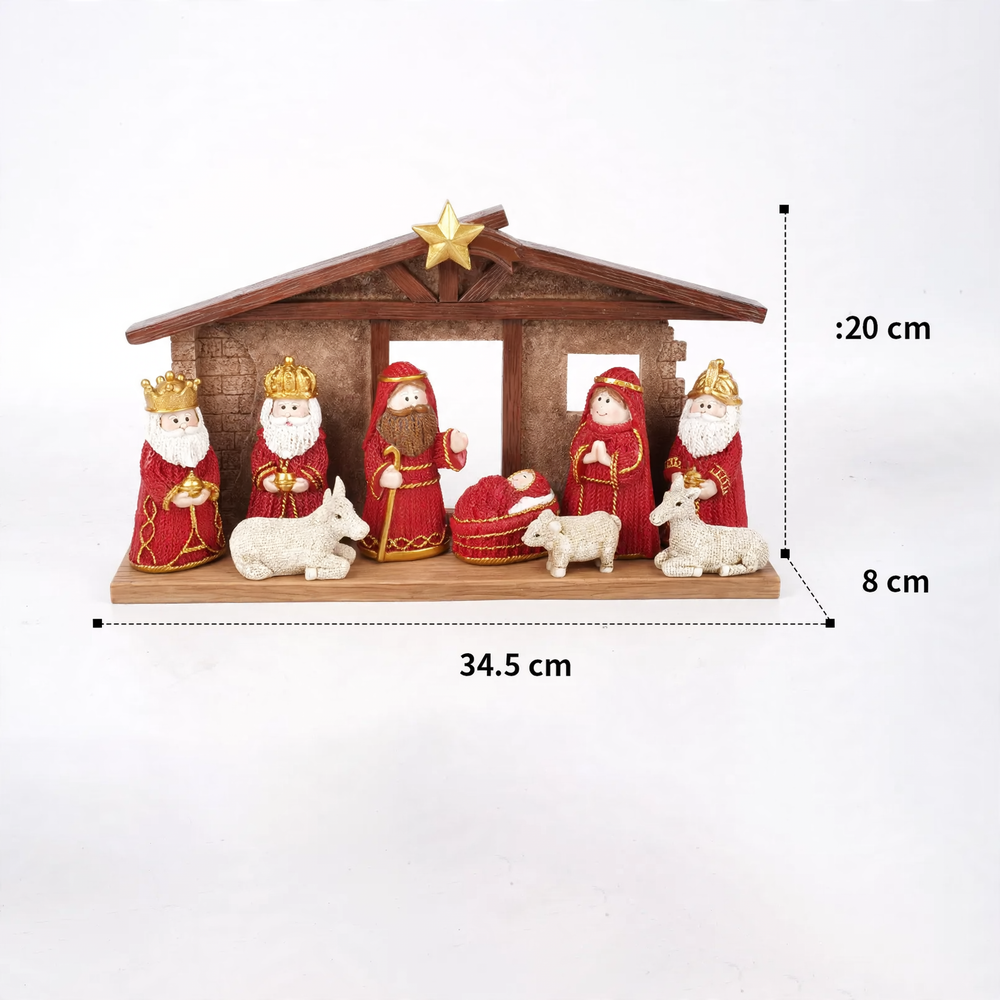 Weihnachtskrippen-Set aus Kunstharz