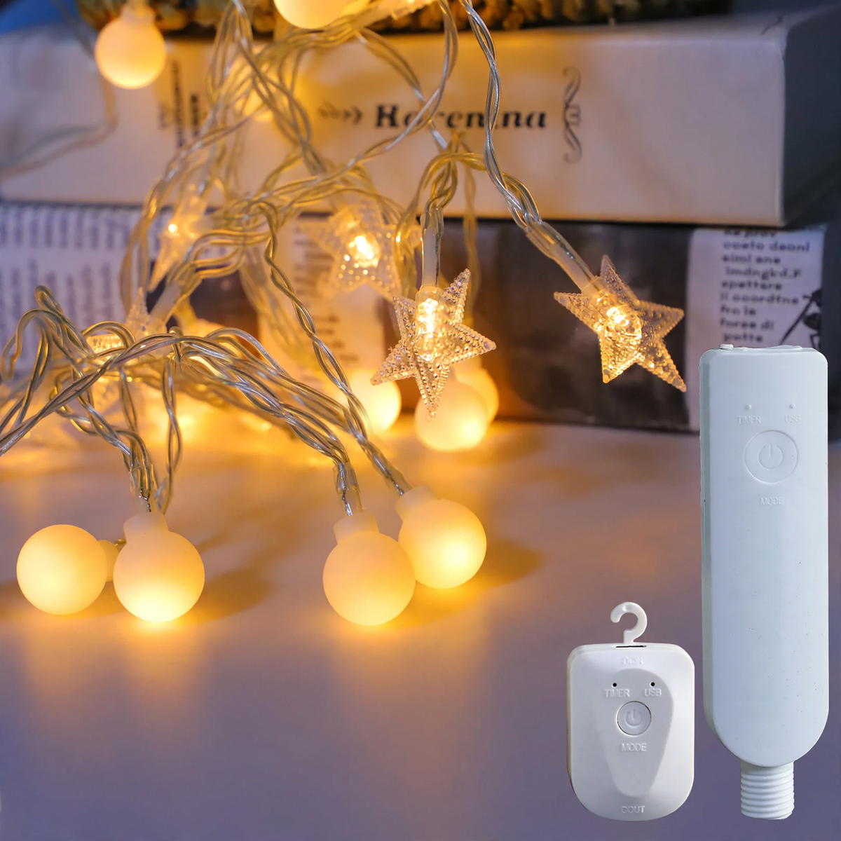 LED-Lichterkette mit Fernbedienung, wiederaufladbar