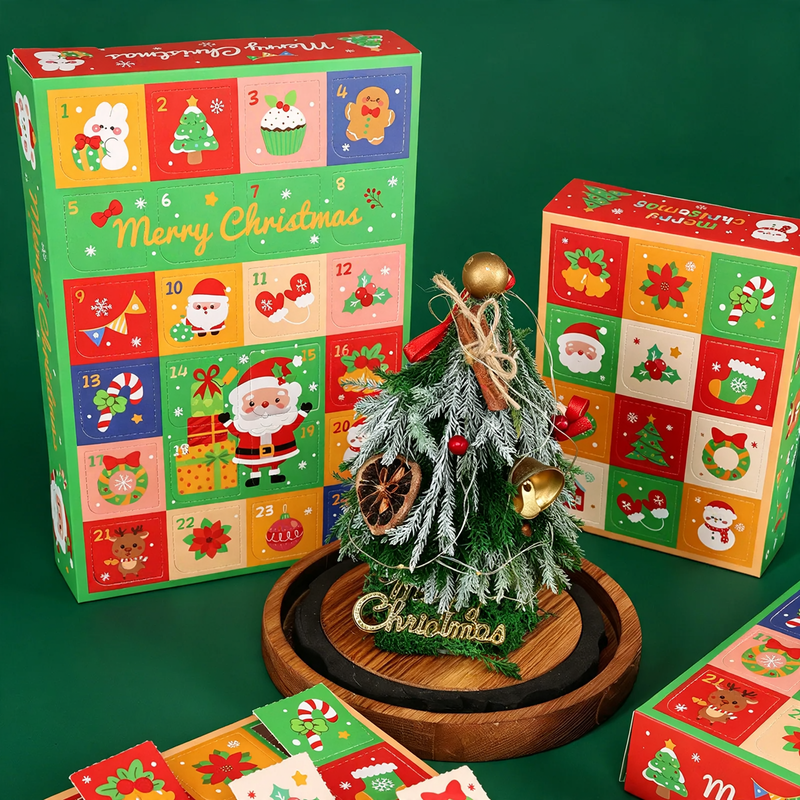 Weihnachts-Countdown-Geschenkbox aus Karton